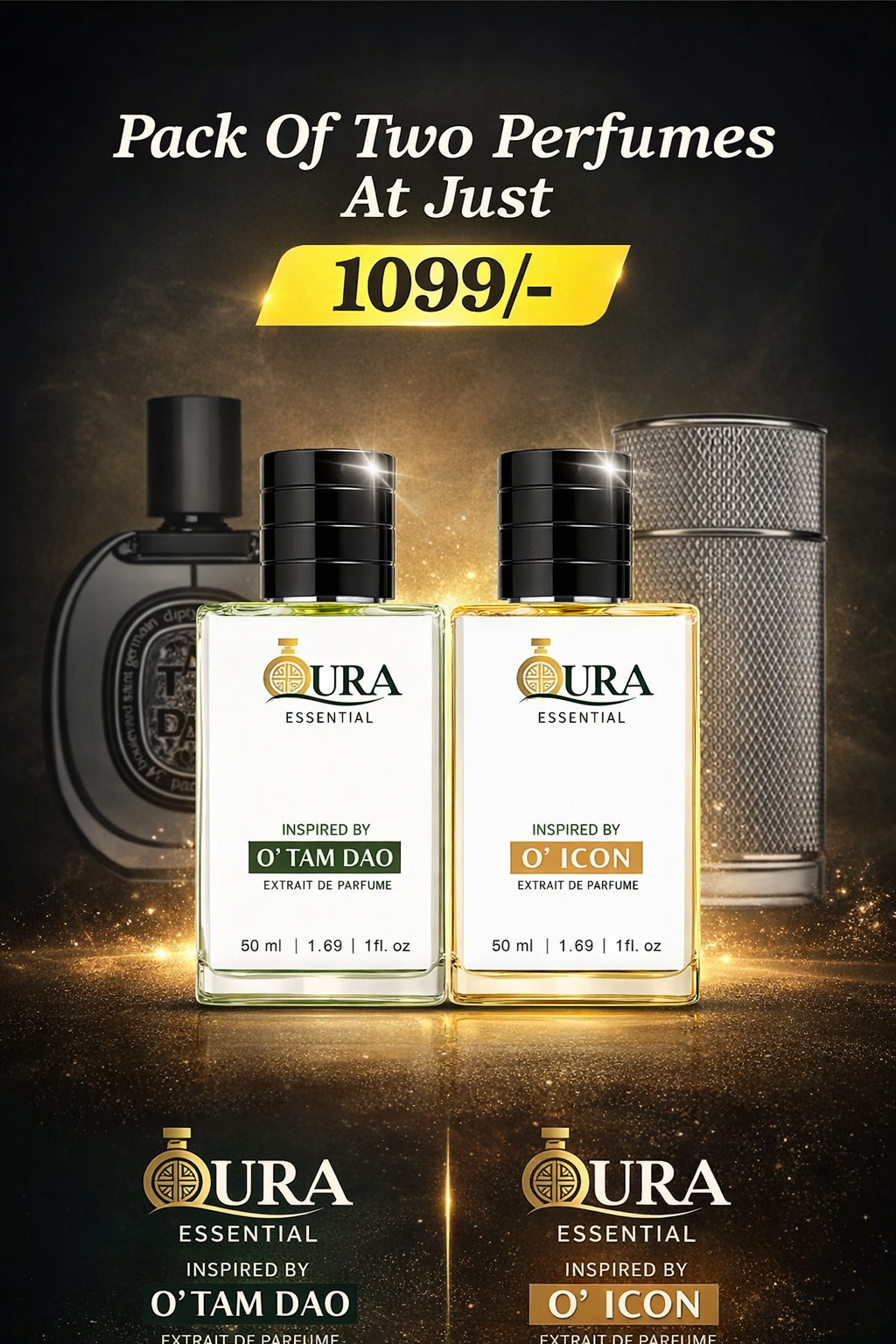 King Of Bollywood Perfume ( Inspired By DIPTQUE TAMDAO & DUNHILL ICON) Pack Of Two Perfumes
